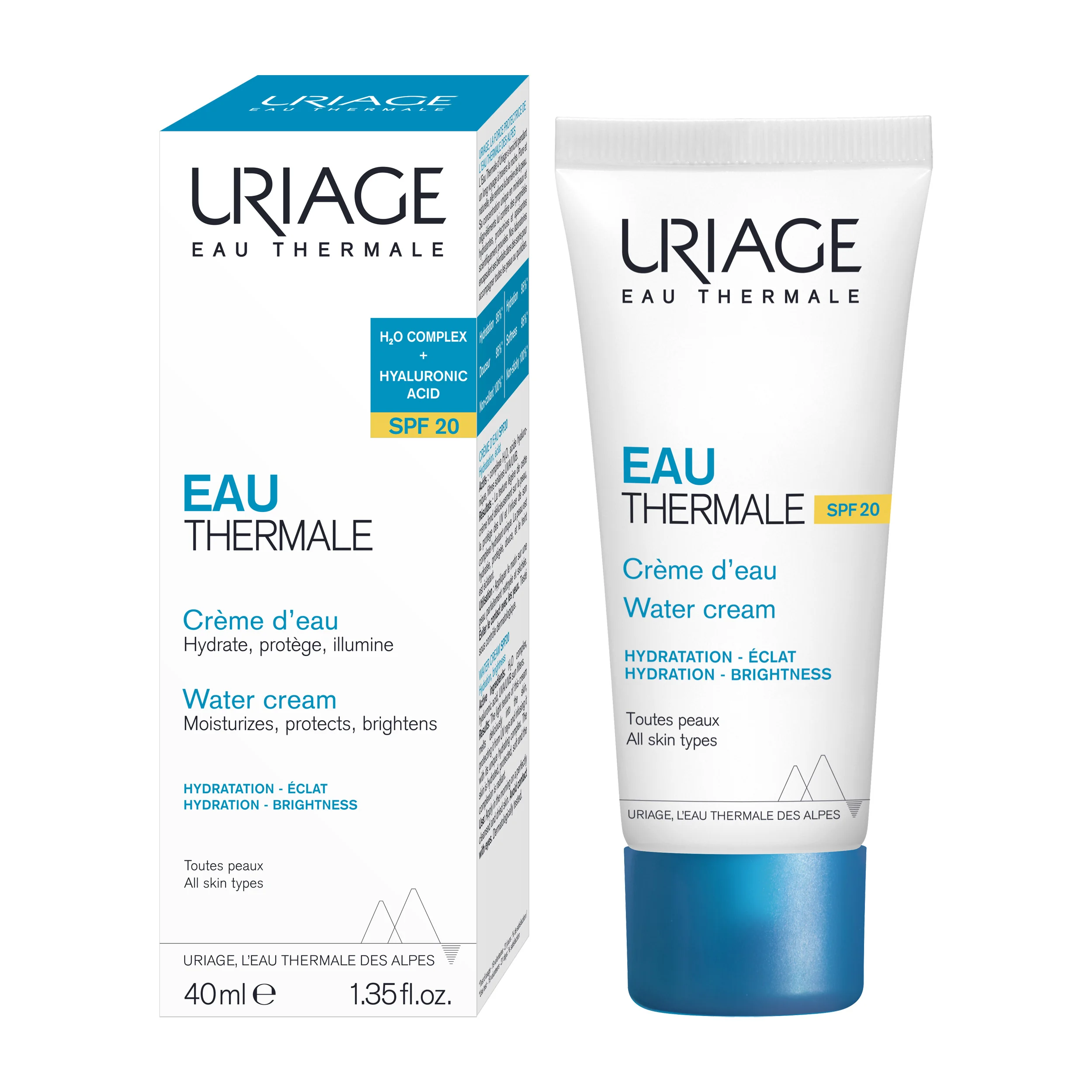 Uriage Eau Thermale Crema Leggera all'Acqua SPF20 Idratante Viso 40 ml Idratante e Protettrice