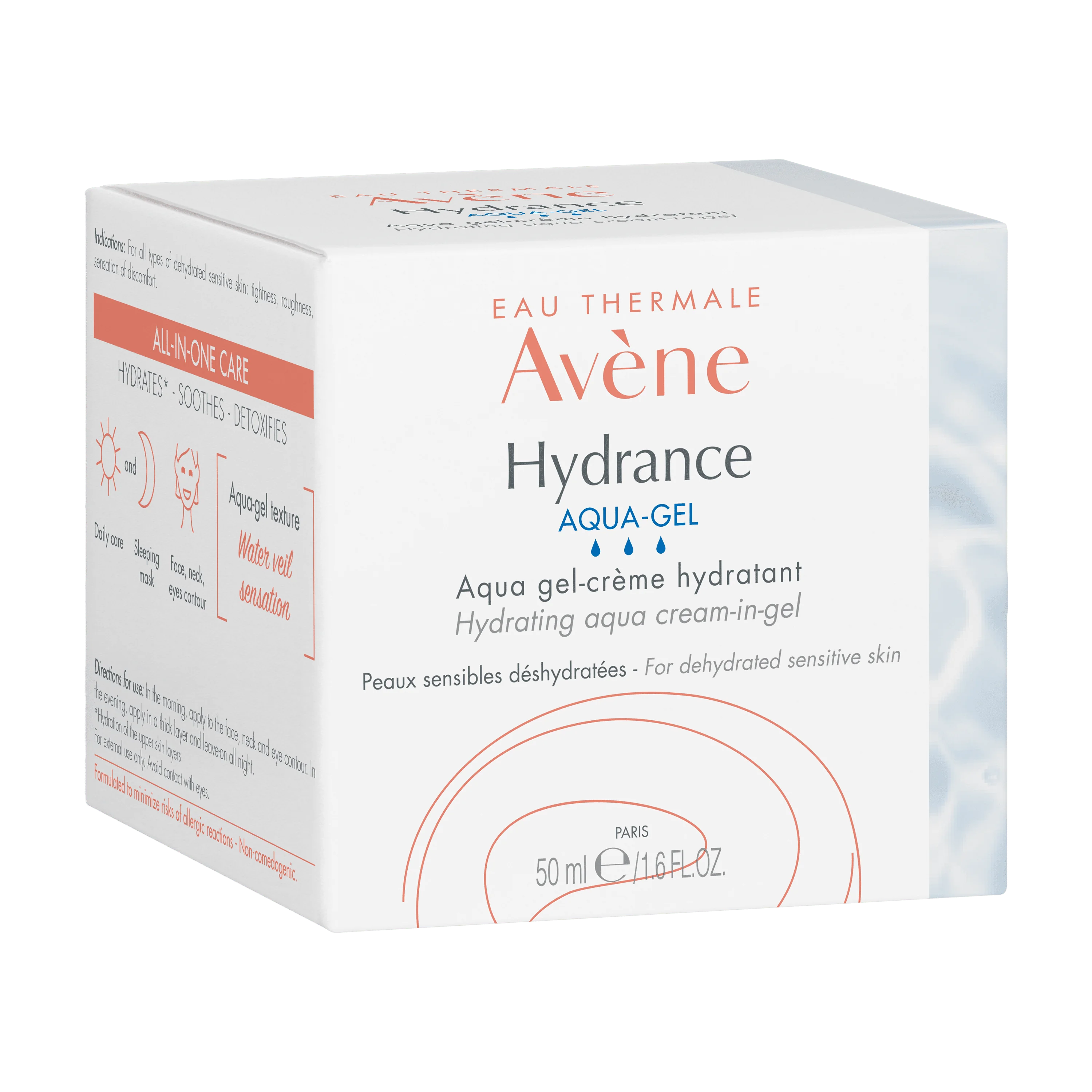 Eau Thermale Avène Hydrance Acqua-Gel Crema Idratante 50 ml Idratazione Pelle Secca