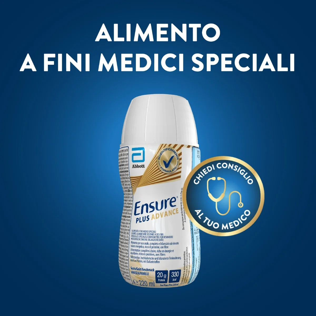 Abbott Ensure Plus Advance Vaniglia 4x220ml Supplemento Nutrizionale Ipercalorico