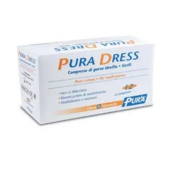 Garza Pura Dress 36X40 cm 12 Pezzi per medicazioni di ferite e ustioni