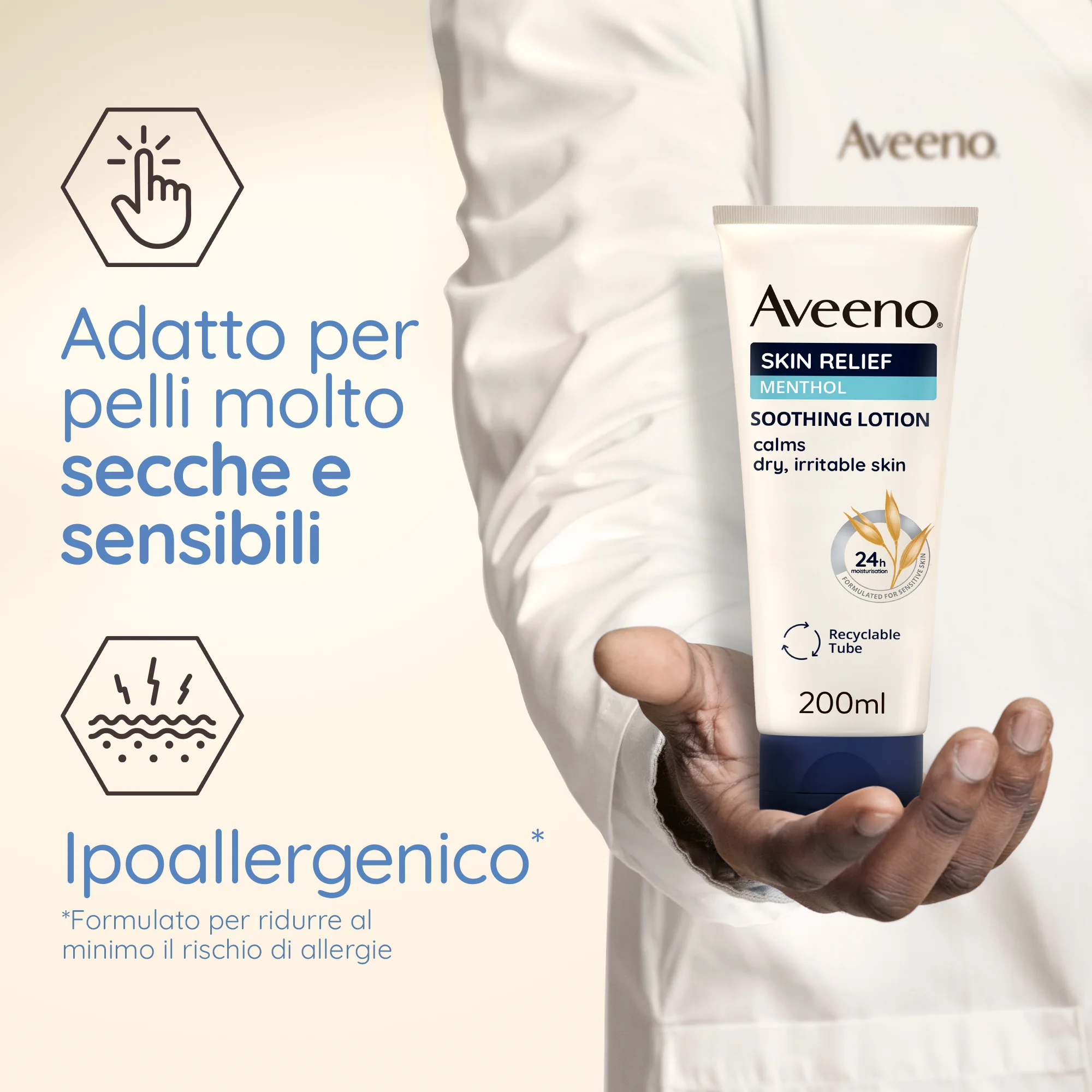Aveeno Skin Relief Crema Mentolo 200 Ml Idratante e lenitiva