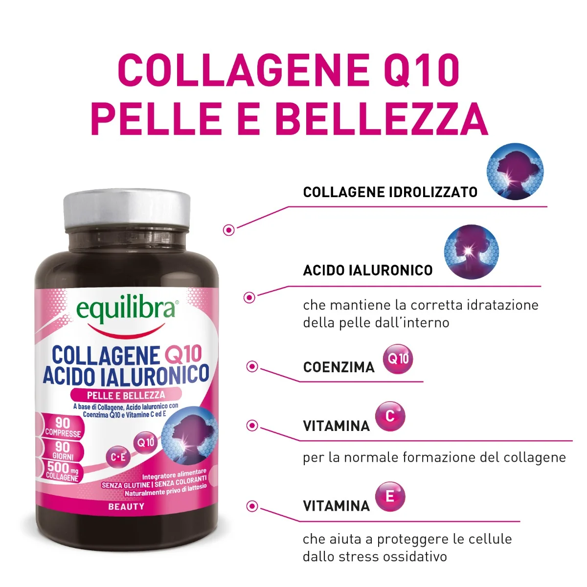 Equilibra Collagene Q10 Acido Ialuronico 90 Compresse Antiage