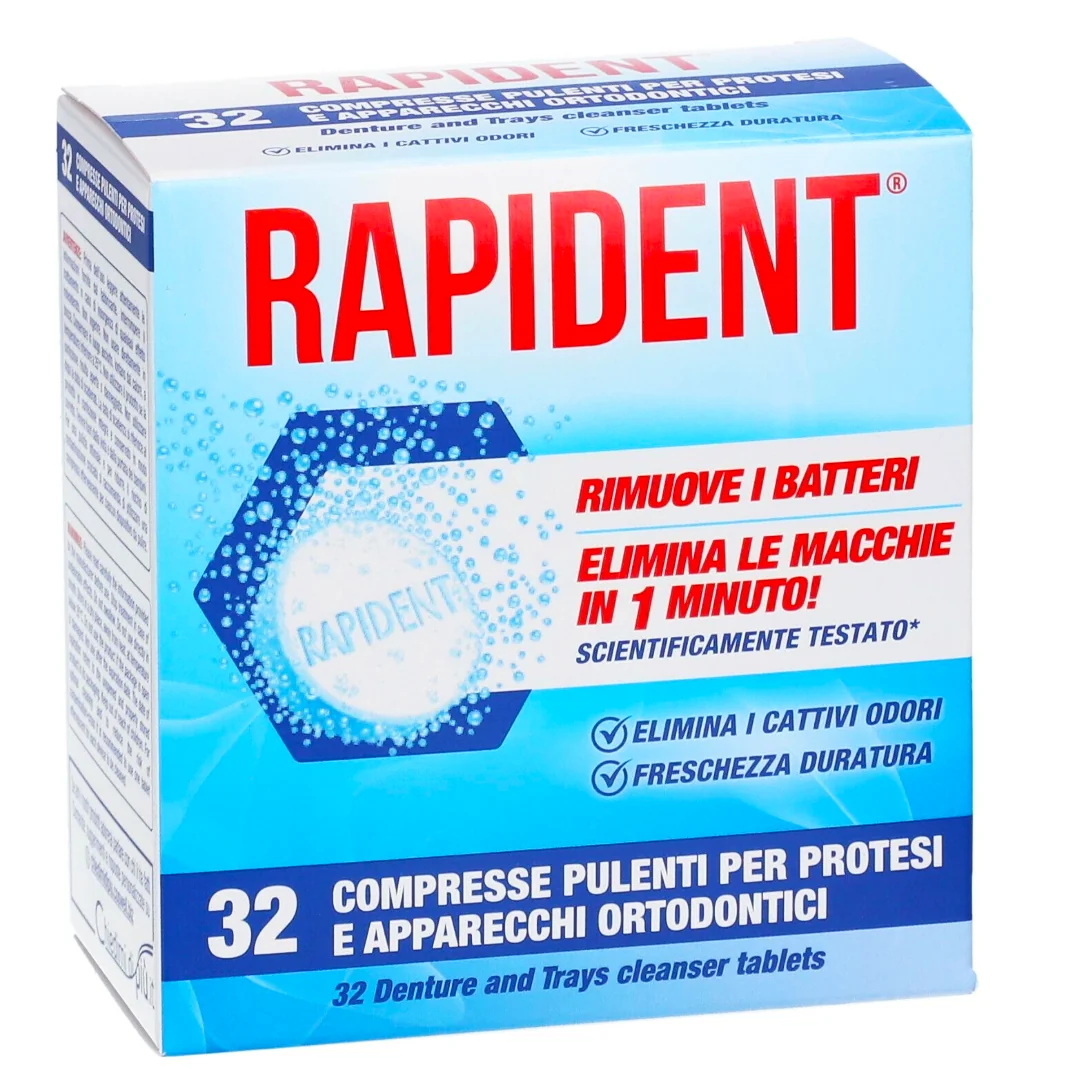 Rapident In 32 Compresse Per La Pulizia Delle Dentiere