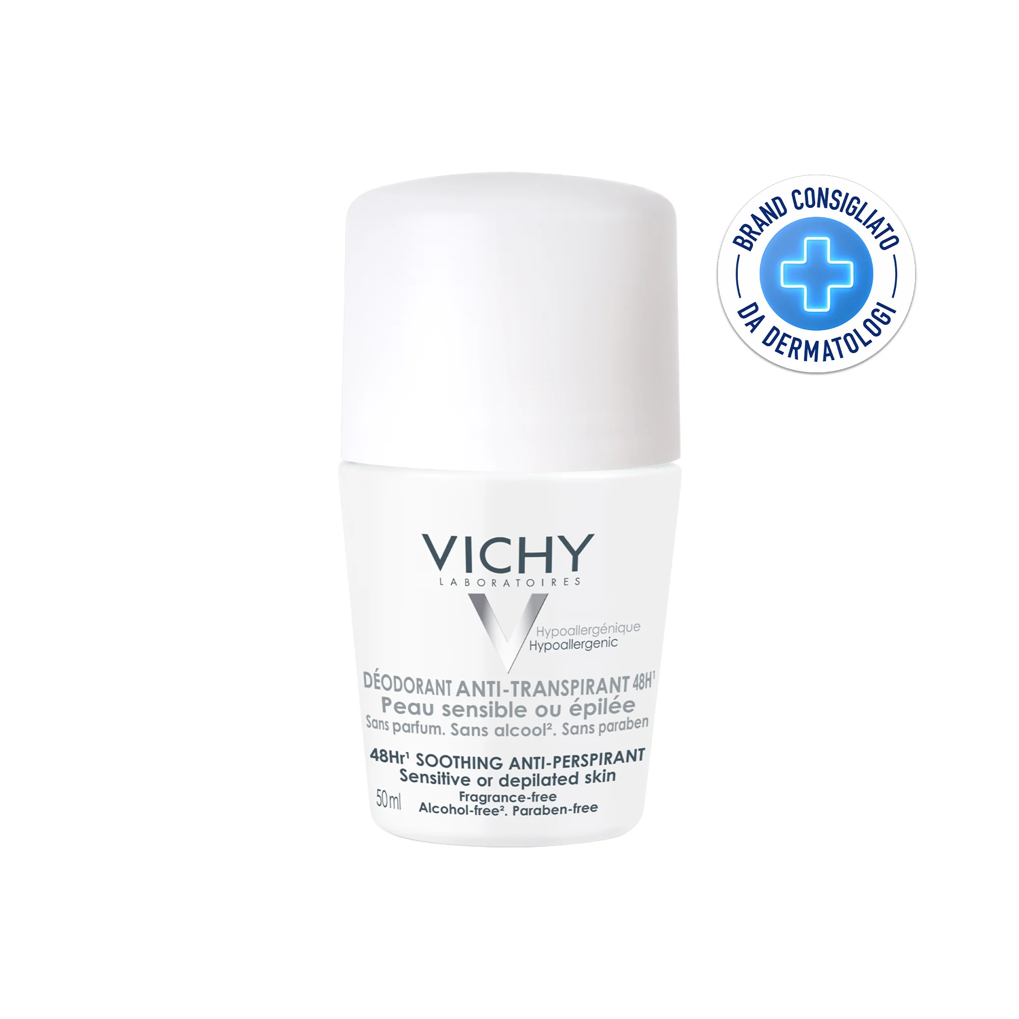 Vichy Deodorante Anti-Traspirante 48H, 50 Ml Pelle sensibile o depilata