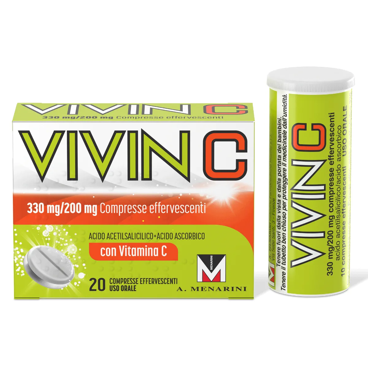 Vivin C 330 + 200 mg 20 Compresse Effervescenti Sintomi Influenzali