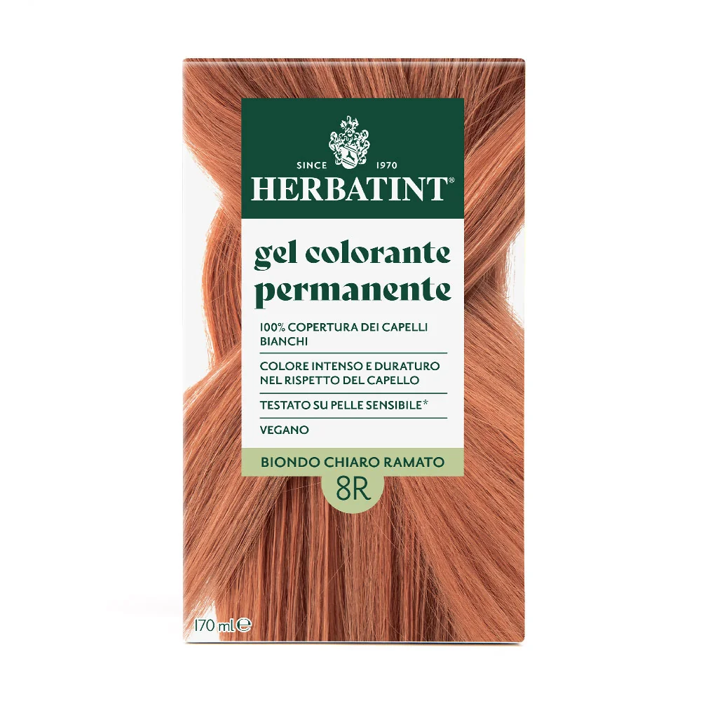 Herbatint Gel Colorante Permanente 8R Biondo Chiaro Ramato 170 Ml Colore Intenso e Duraturo