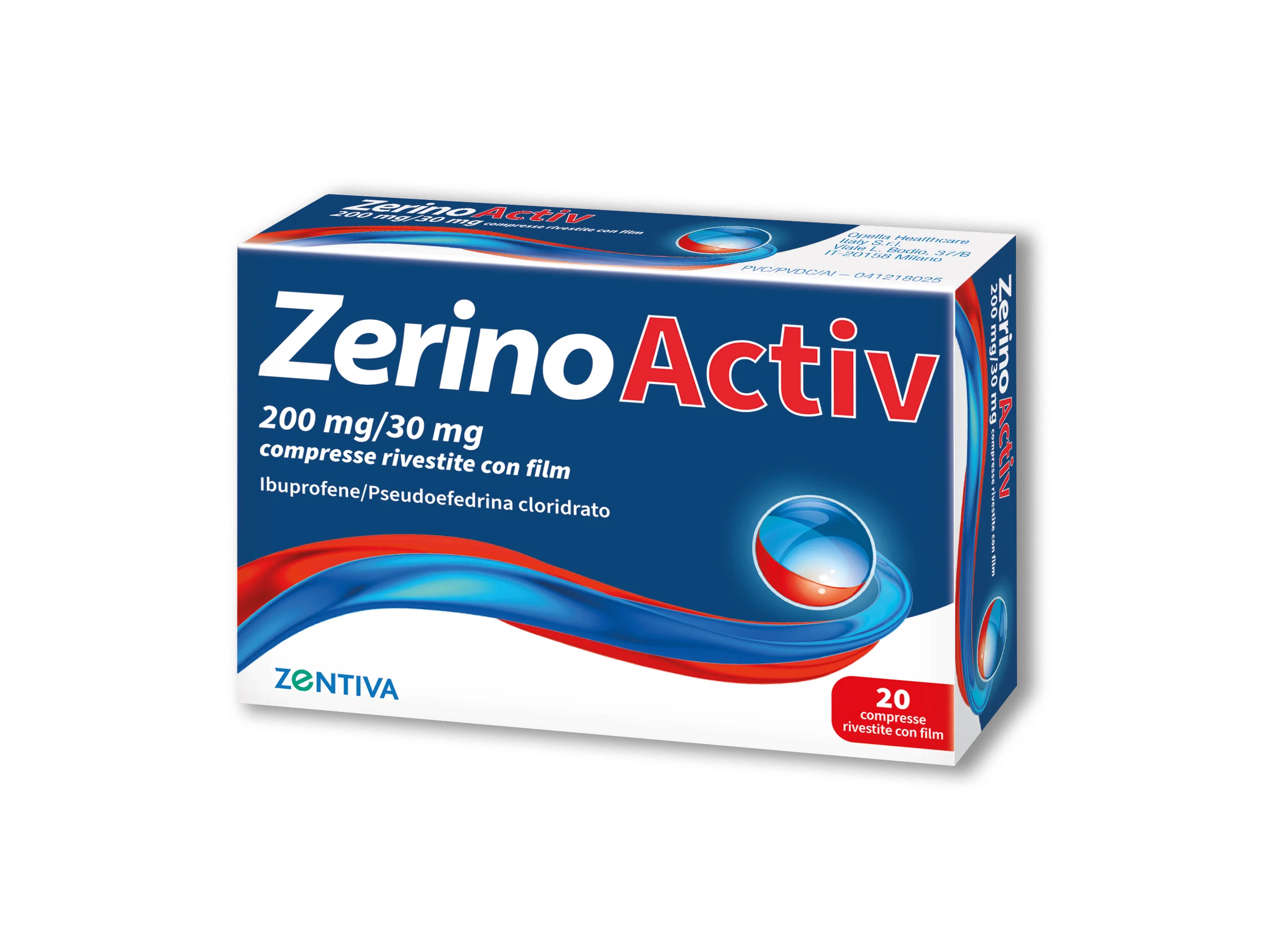 ZerinoActive 200 + 30 mg 20 Compresse Rivestite Contro Sintomi Influenzali