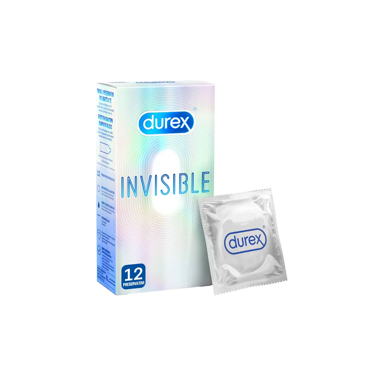 Durex Invisible Preservativi Ultra Sottili 12 Pezzi Per Massimizzare la Sensibilità