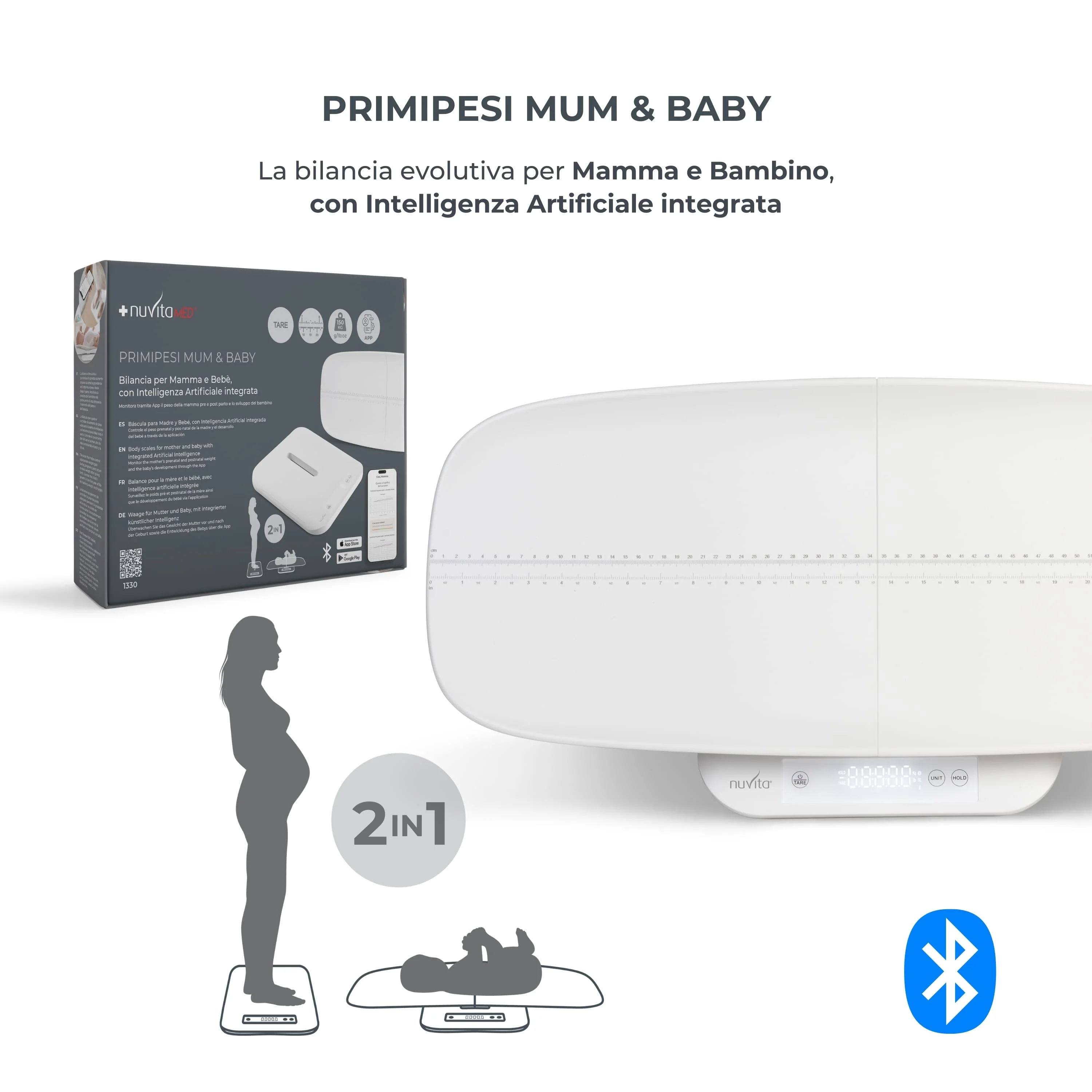 Nuvita Bilancia Digitale Bluetooth Controllo del Peso