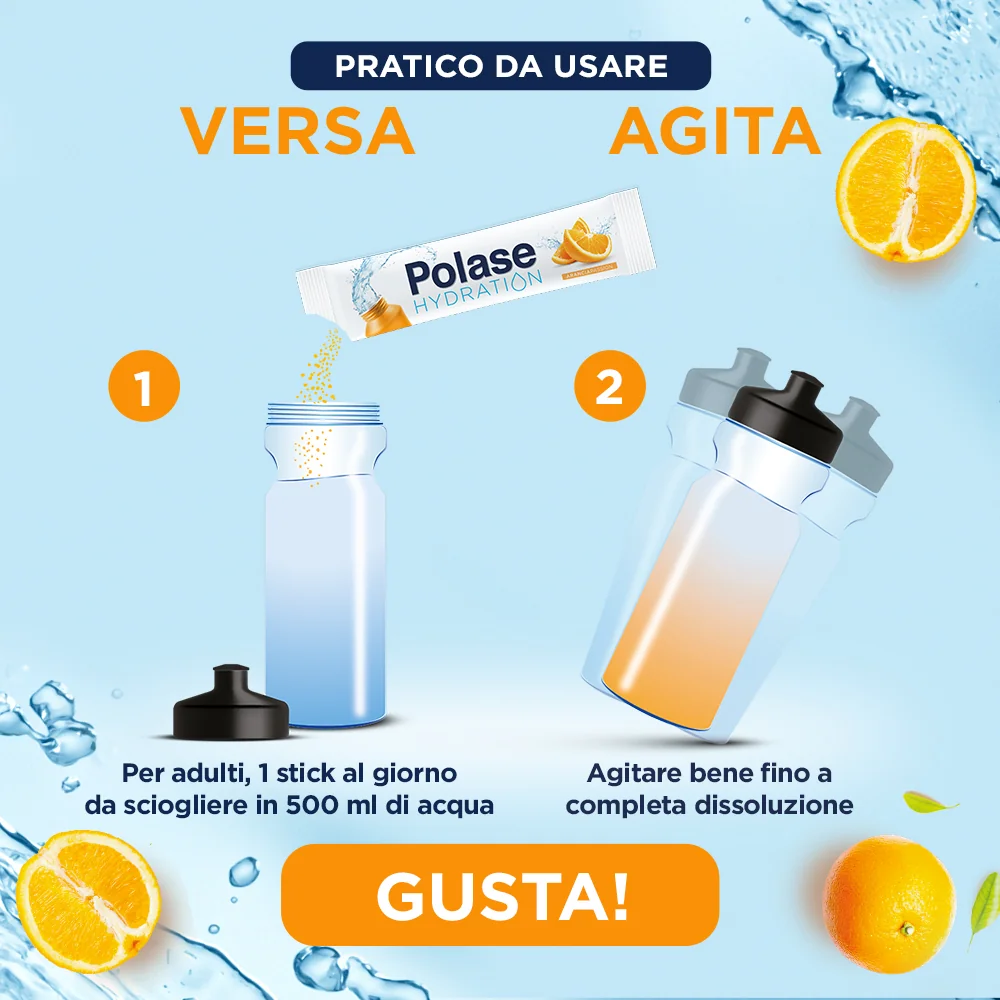 Polase Hydration Gusto Arancia 12 Bustine Integratore Energizzante con Magnesio e Potassio