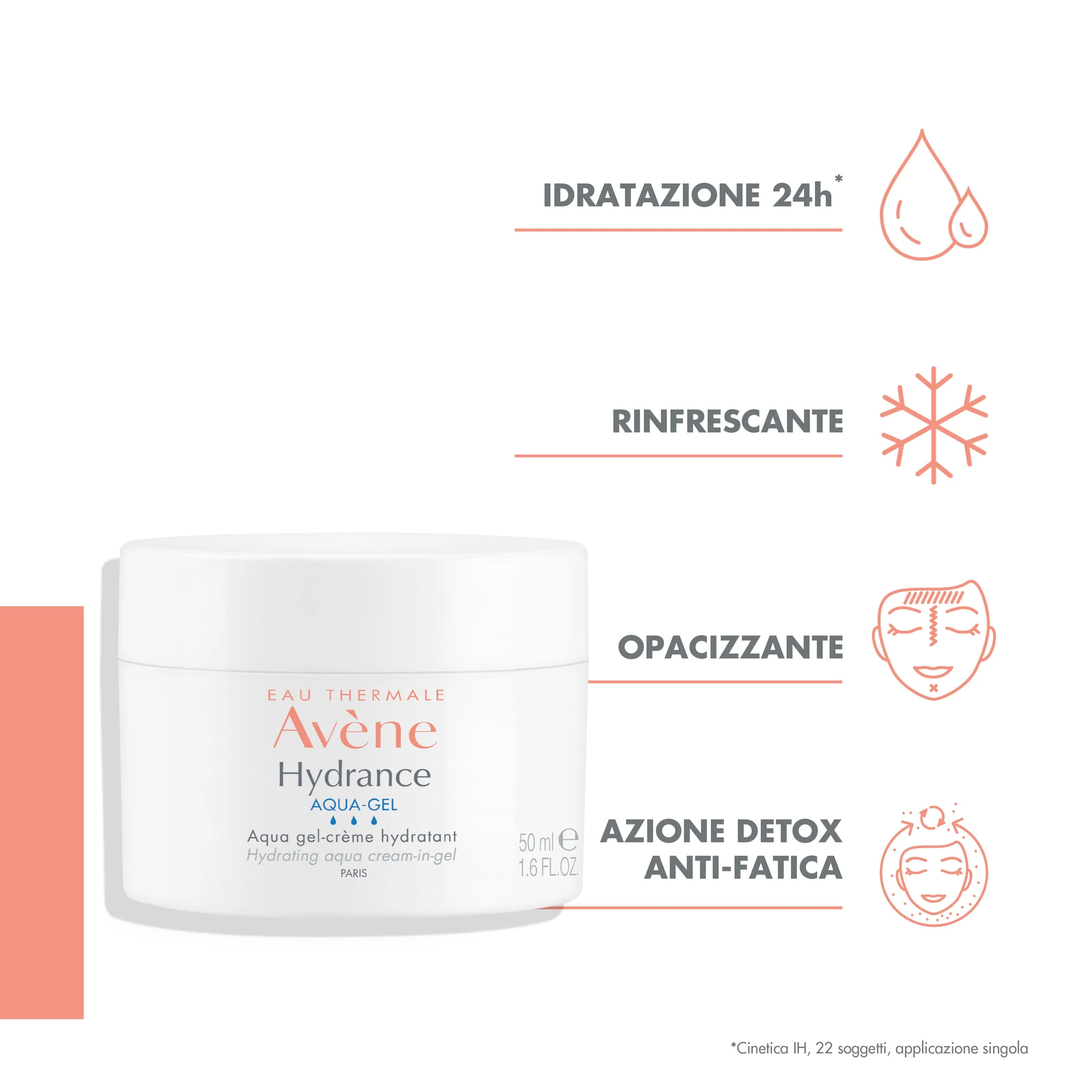 Eau Thermale Avène Hydrance Acqua-Gel Crema Idratante 50 ml Idratazione Pelle Secca