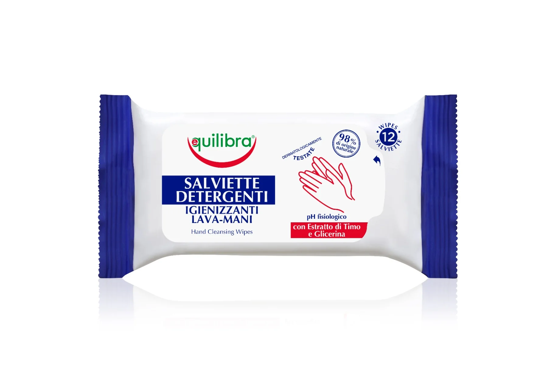 Equilibra Salviette Detergenti 12 Pezzi Igienizzanti Lava Mani
