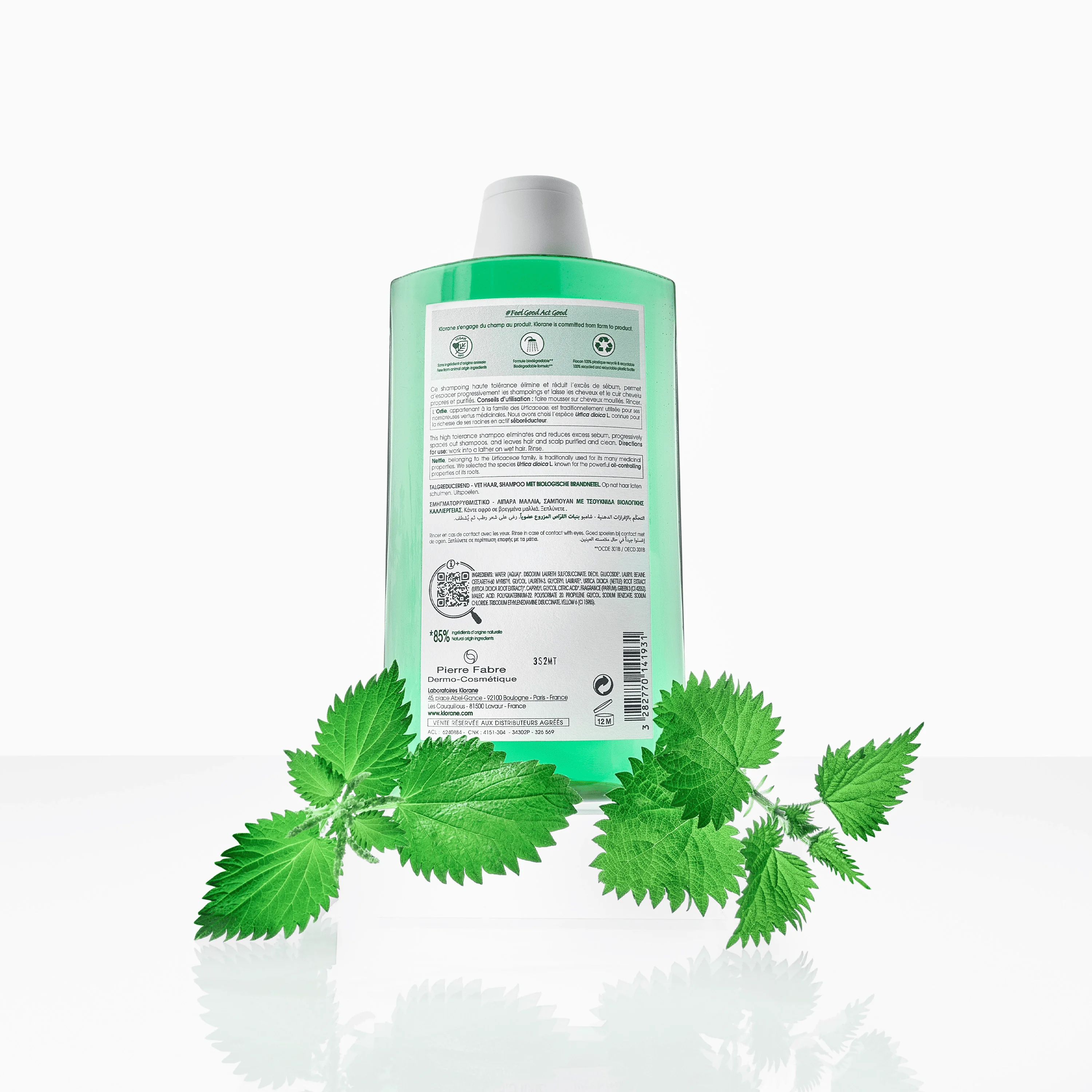 Klorane Shampoo Seboriduttore all'Ortica Purificante ed Equilibrante 400 ml Capelli Grassi