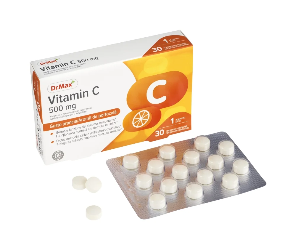 Dr. Max Vitamina C 500Mg 30 Compresse Supporta il Sistema Immunitario