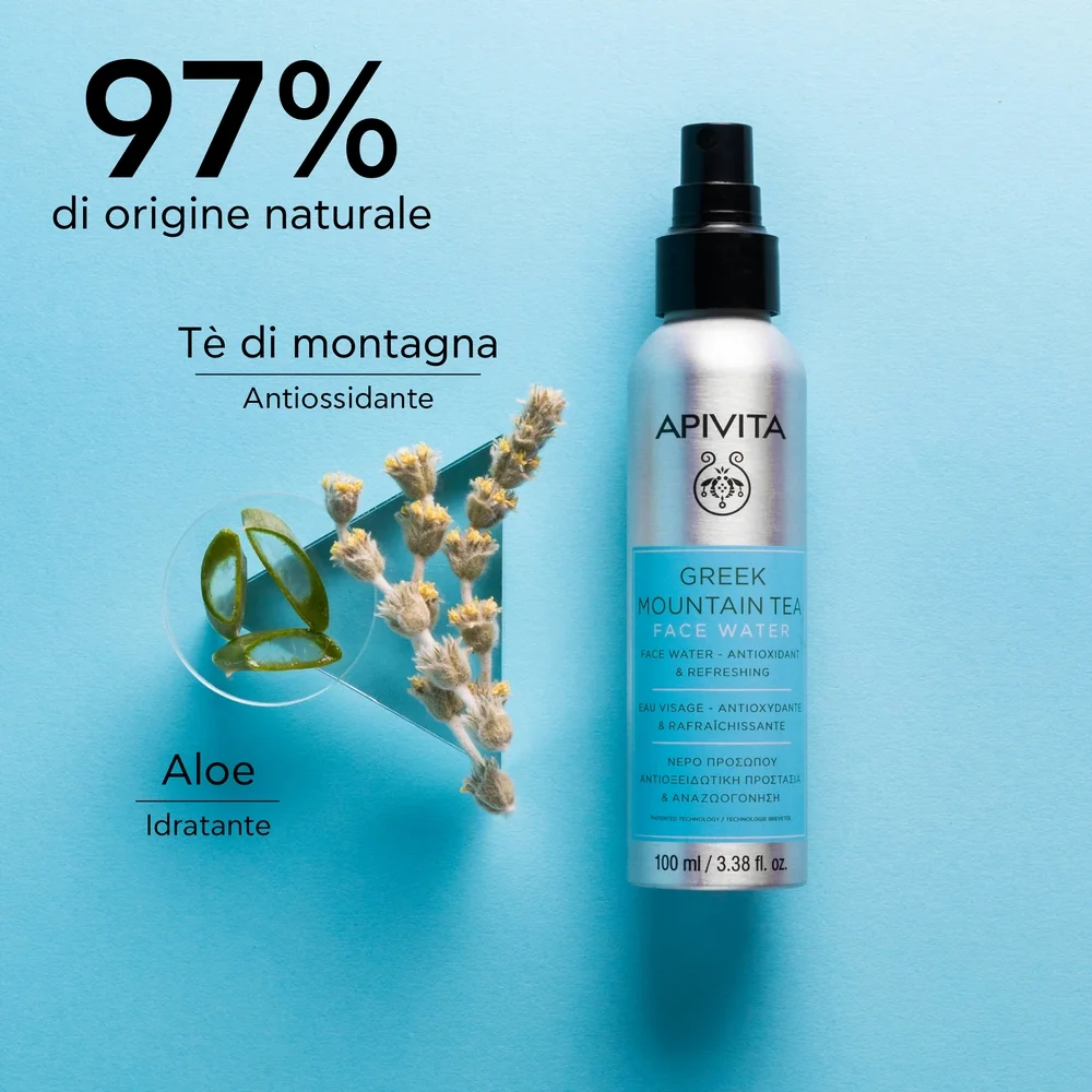 Apivita Face Water Moun Tea 100 Ml Idratante e Protettiva