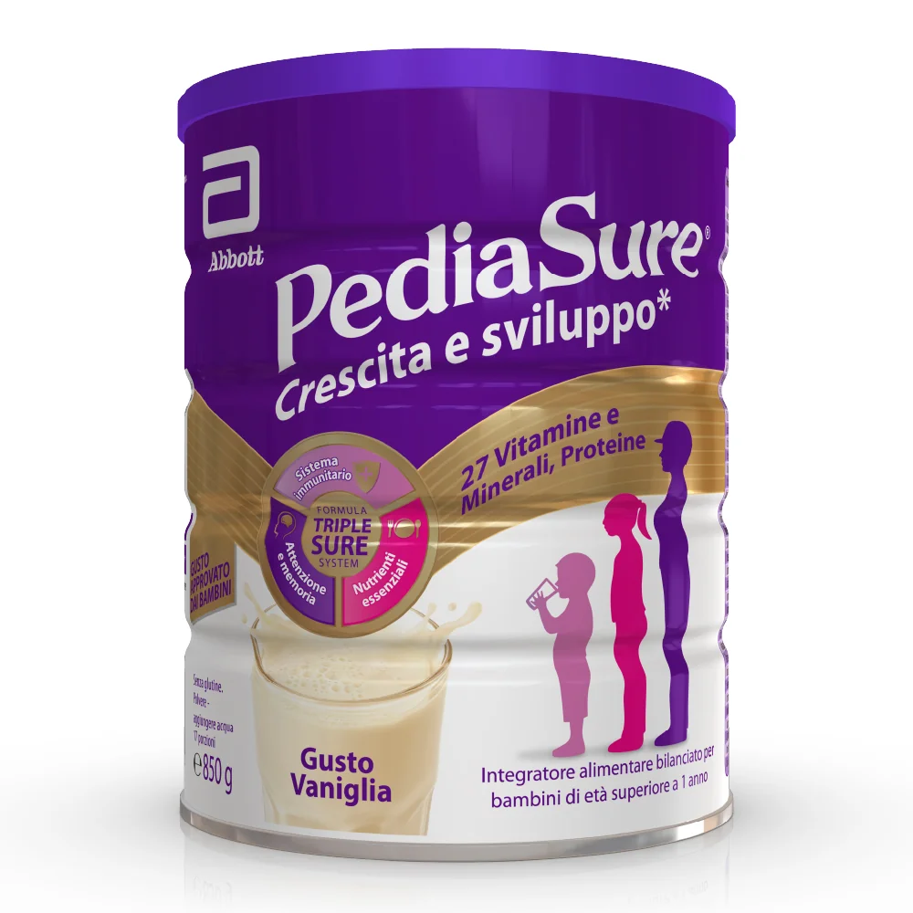 Pediasure Crescita E Sviluppo Integratore Multivitaminico Per Bambini 850g Vaniglia Integratore per la Crescita