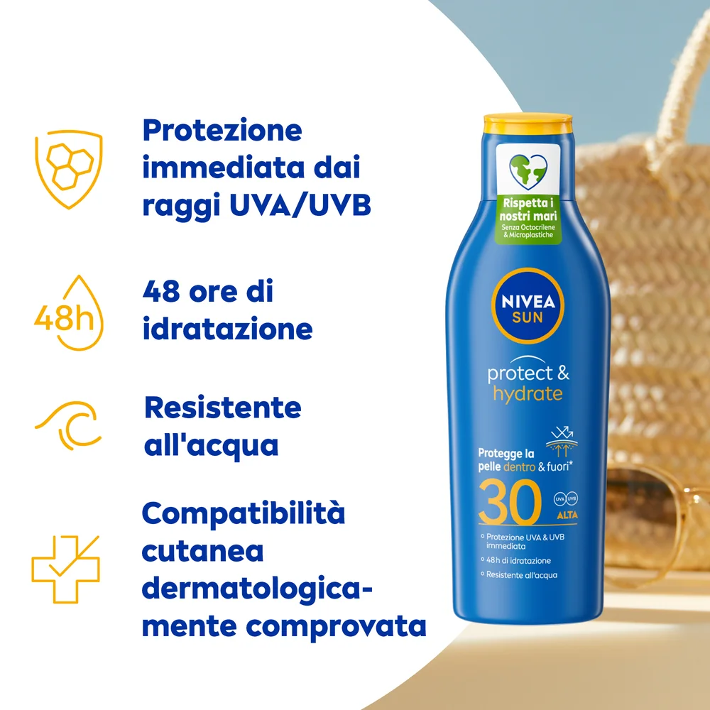 Nivea Protect& Hydrate Latte Fp30 Protezione solare corpo