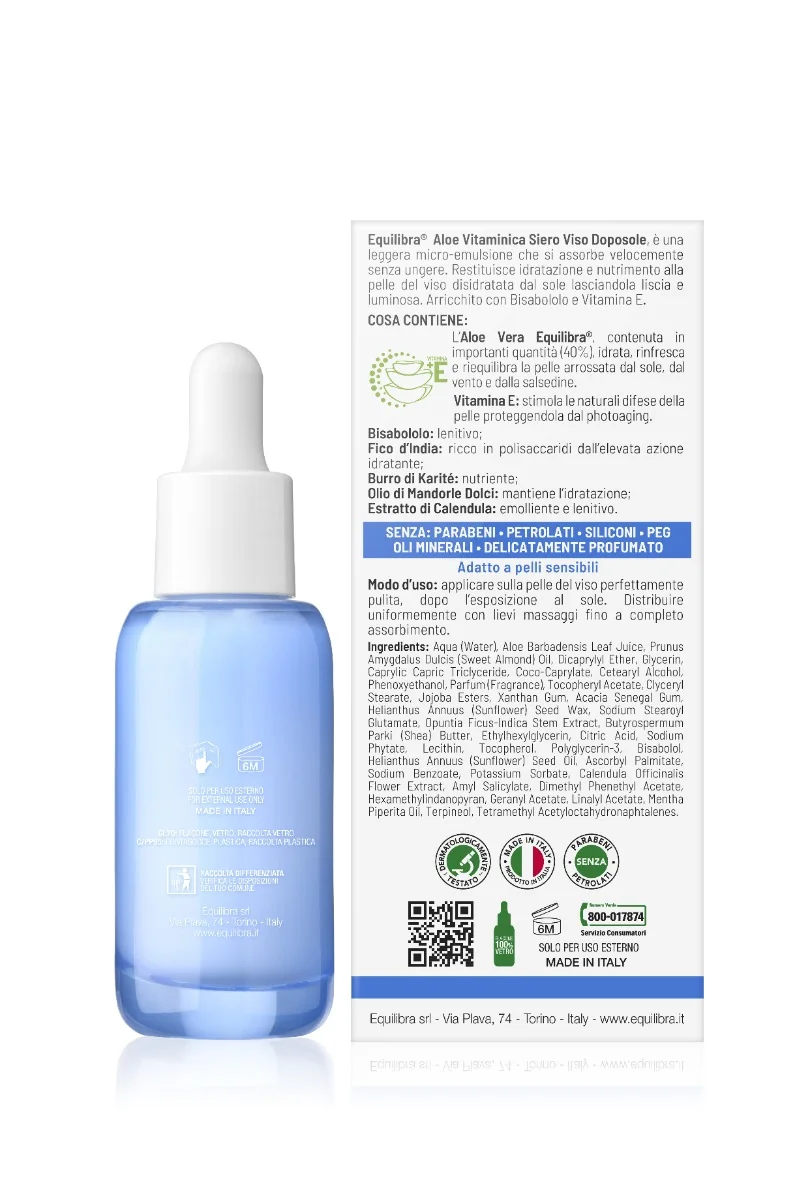 Equilibra Siero Viso Doposole 30 ml Lenisce e Rigenera