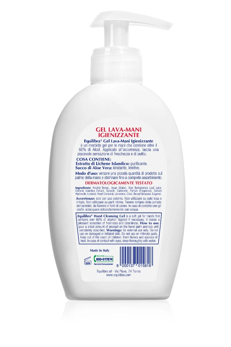 Equilibra Gel Igienizzante Lavamani 300 Ml Detergente
