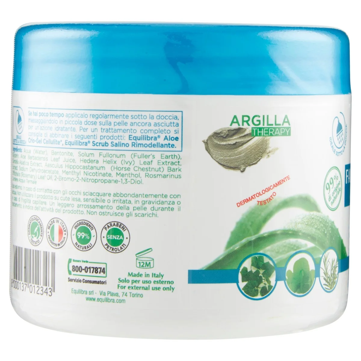 Equilibra Fango Termale Cellulite 650 g 20% Aloe Vera