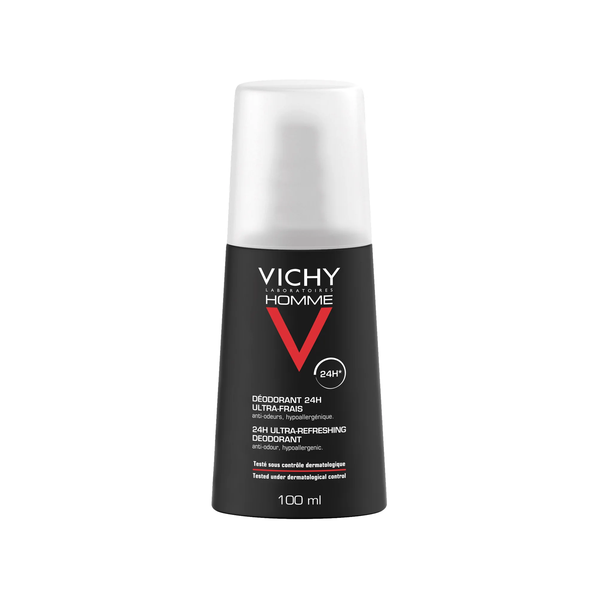 Vichy Homme Deodorante 24H, 100 Ml Freschezza intensa spray