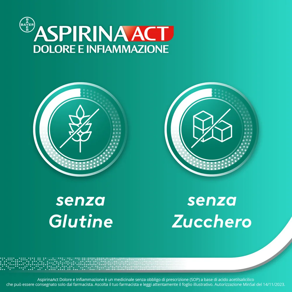 AspirinaAct Dolore e Infiammazione 12 Compresse Antidolorifico