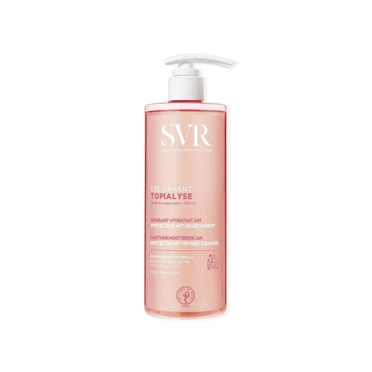 SVR Topialyse Gel Lavant 400 ml Nuova Formula Detergente Ad Azione Lenitiva