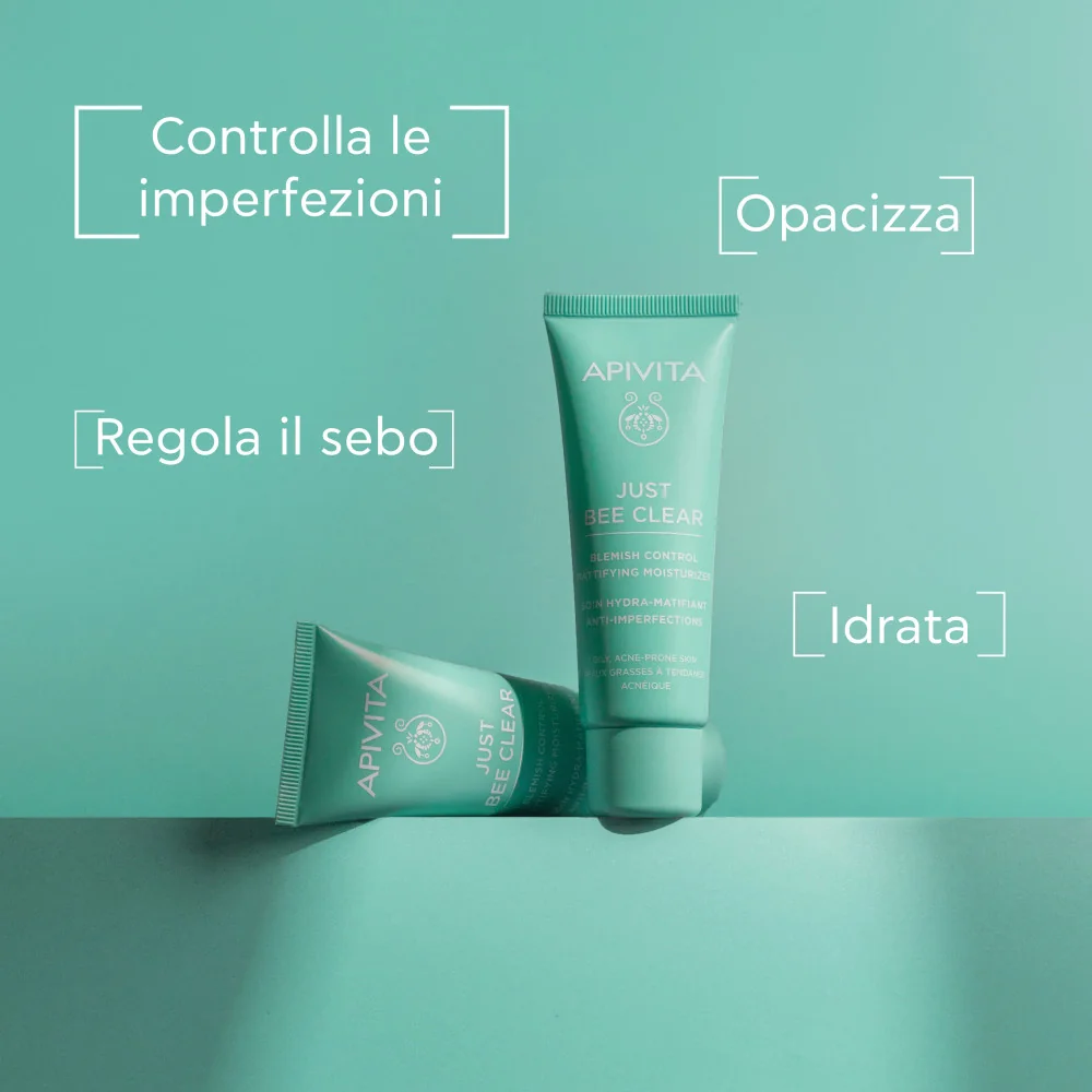 Apivita Just Bee Clear Hydra 40 ml Crema Idratante Opacizzante