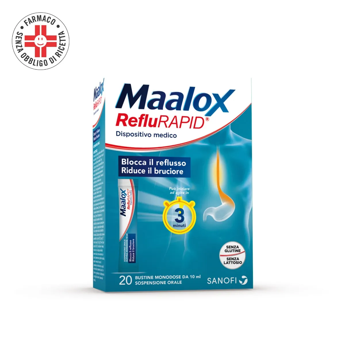 Maalox Reflurapid 20 Bustine - Reflusso e Acidità