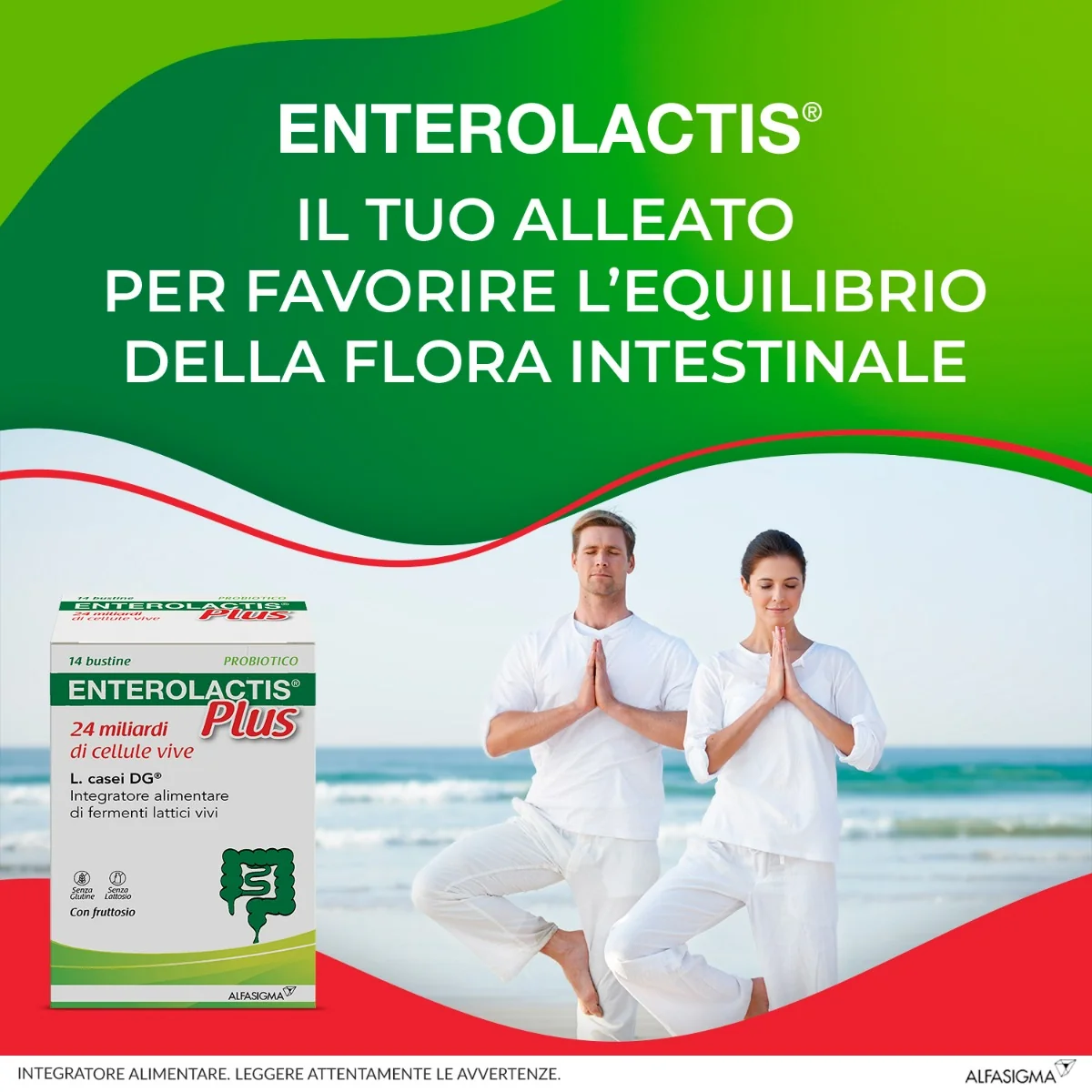 Enterolactis Plus 14 Bustine Integratore alimentare a base di fermenti lattici vivi