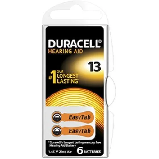 Duracell EasyTab 13 Arancio 6 Batterie Per Apparecchio Acustico