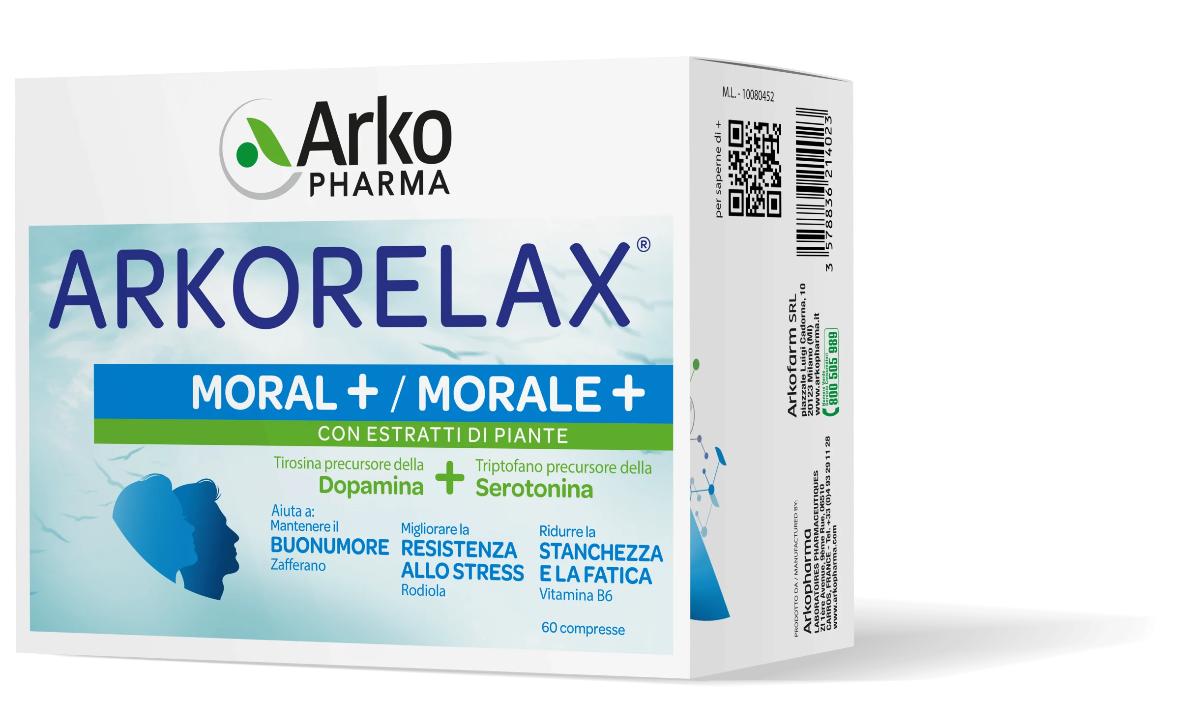 Arkopharma Arkorelax Moral+ 60 Capsule Rilassamento e Buonumore