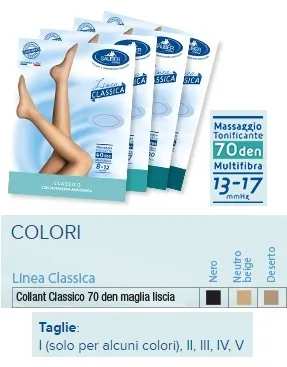 Sauber Linea Classica Collant in Maglia Liscia 70 Den Nero Taglia 2