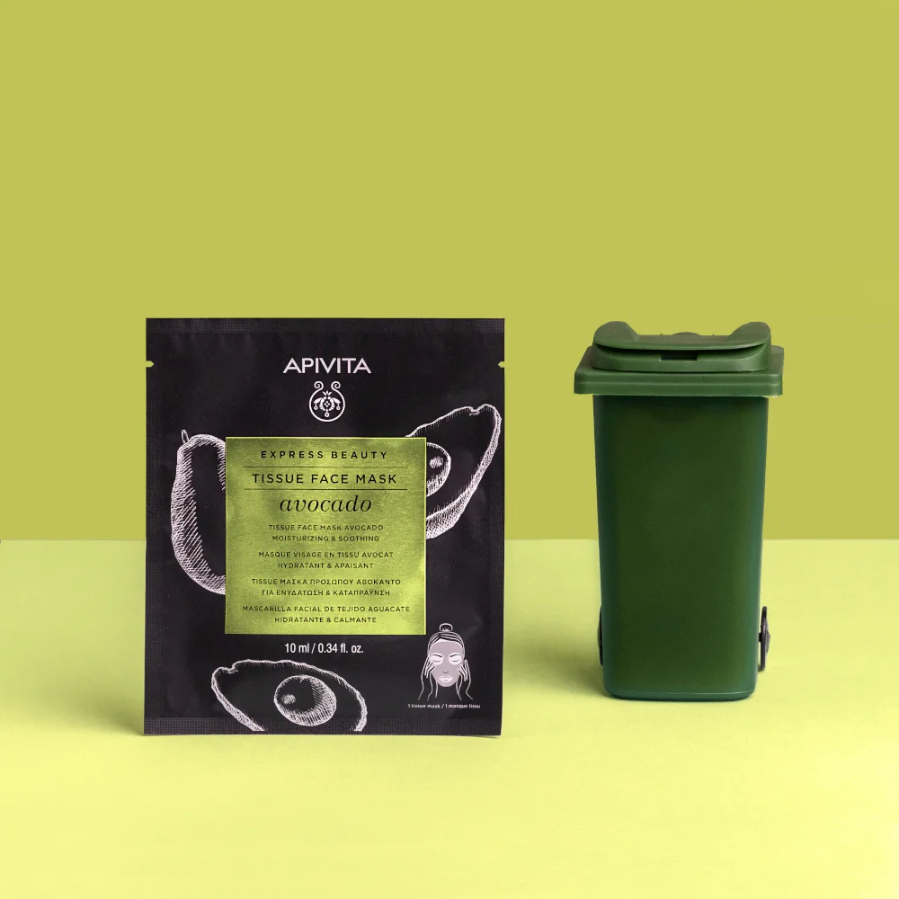 Apivita Express Sheet Mask Avocado Maschera Viso in Tessuto Avocado