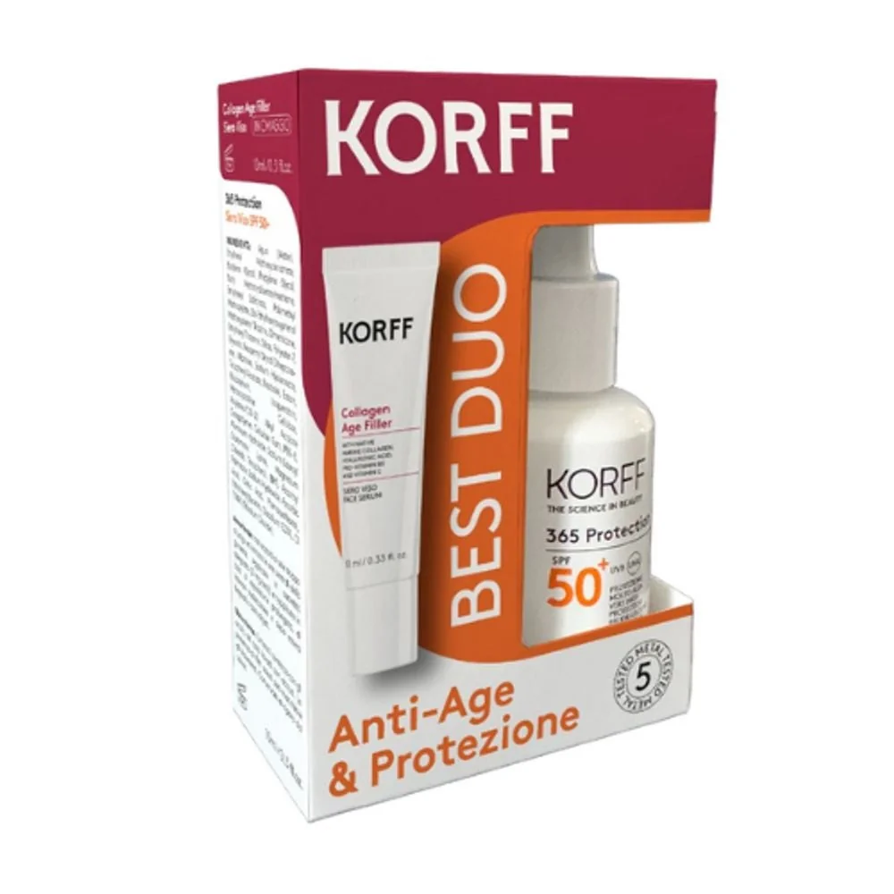 Korff 365 Protection Kit Siero Viso Spf50+ 30 Ml + Collagen Age Filler Siero Viso 10 Ml Kit Trattamento Viso