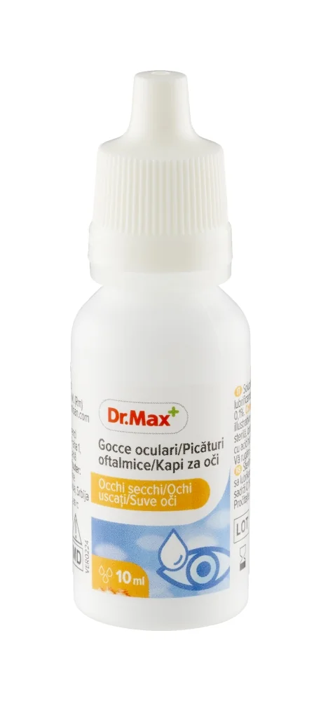Dr. Max Gocce Oculari 0,1% HA 10Ml Per Occhi Secchi, Irritati e Affaticati.