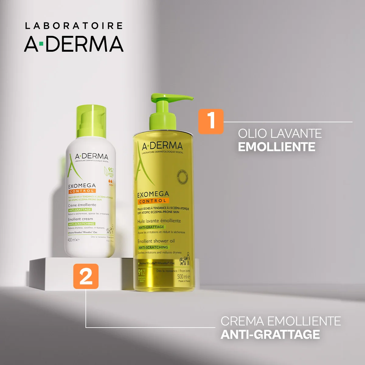 A-Derma Exomega Control Olio Lavante Emolliente  “Anti-Grattage”  500 ml Pelle Secca a Tendenza Atopica