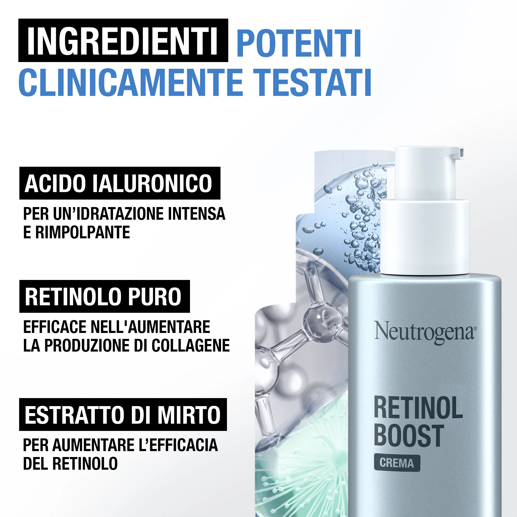 Neutrogena Retinol Boost Crema Viso 50 ml Crema viso antirughe con Retinolo Puro anti-età