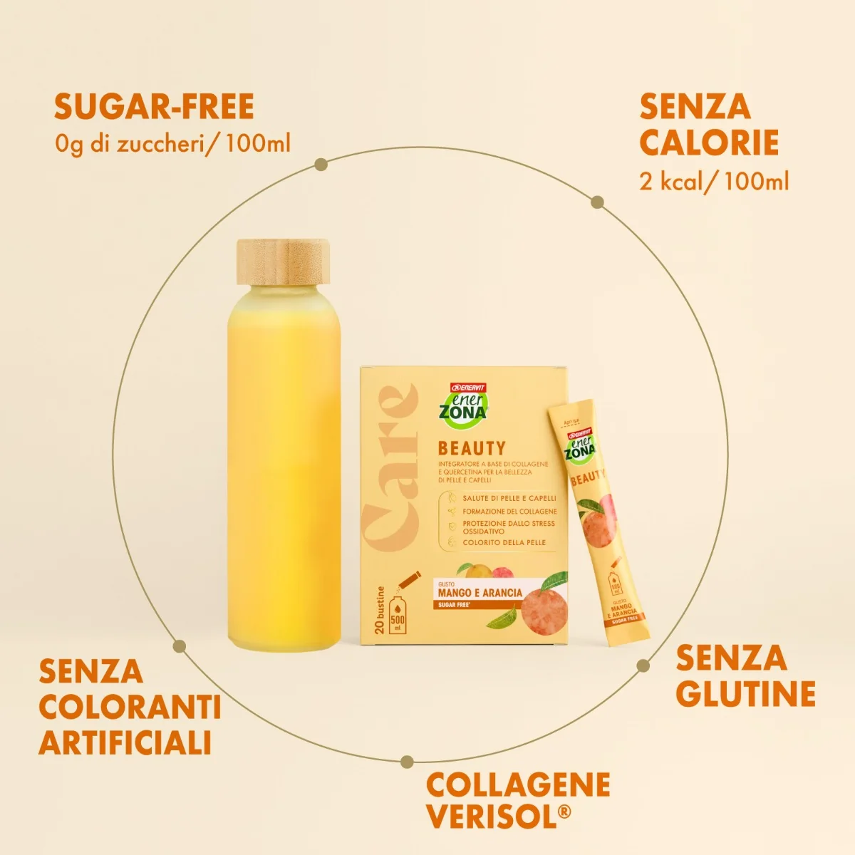 Enerzona Care Beauty Mango e Arancia 20 Bustine Benessere Pelle e Capelli