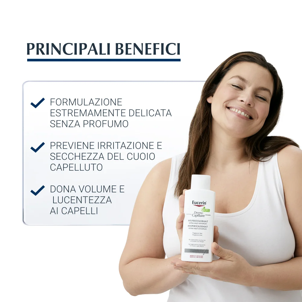 Eucerin DermoCapillaire Shampoo Extratollerabilità 250 ml Cuoio Capelluto IperReattivo