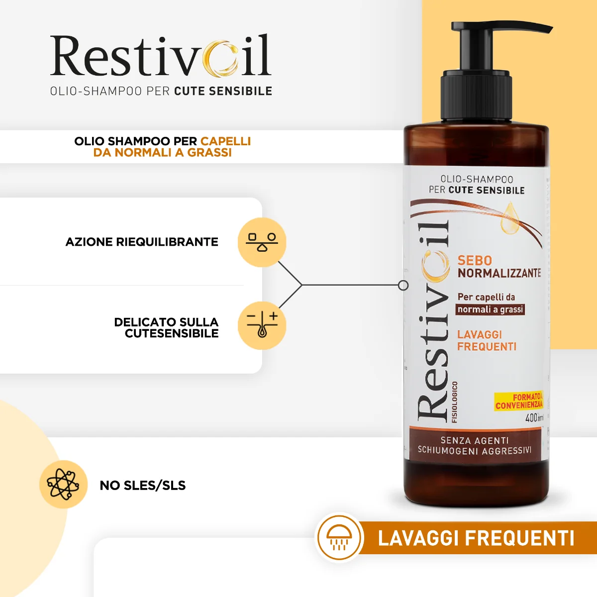 RestivOil Fisiologico 400 ml Shampoo Sebonormalizzante