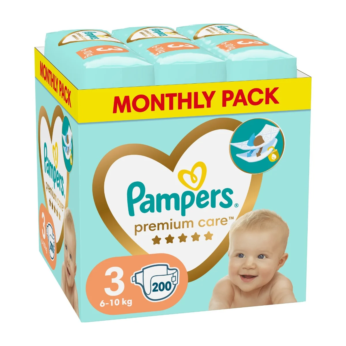 Pampers Premium Care 3 X 200 6-10 Kg