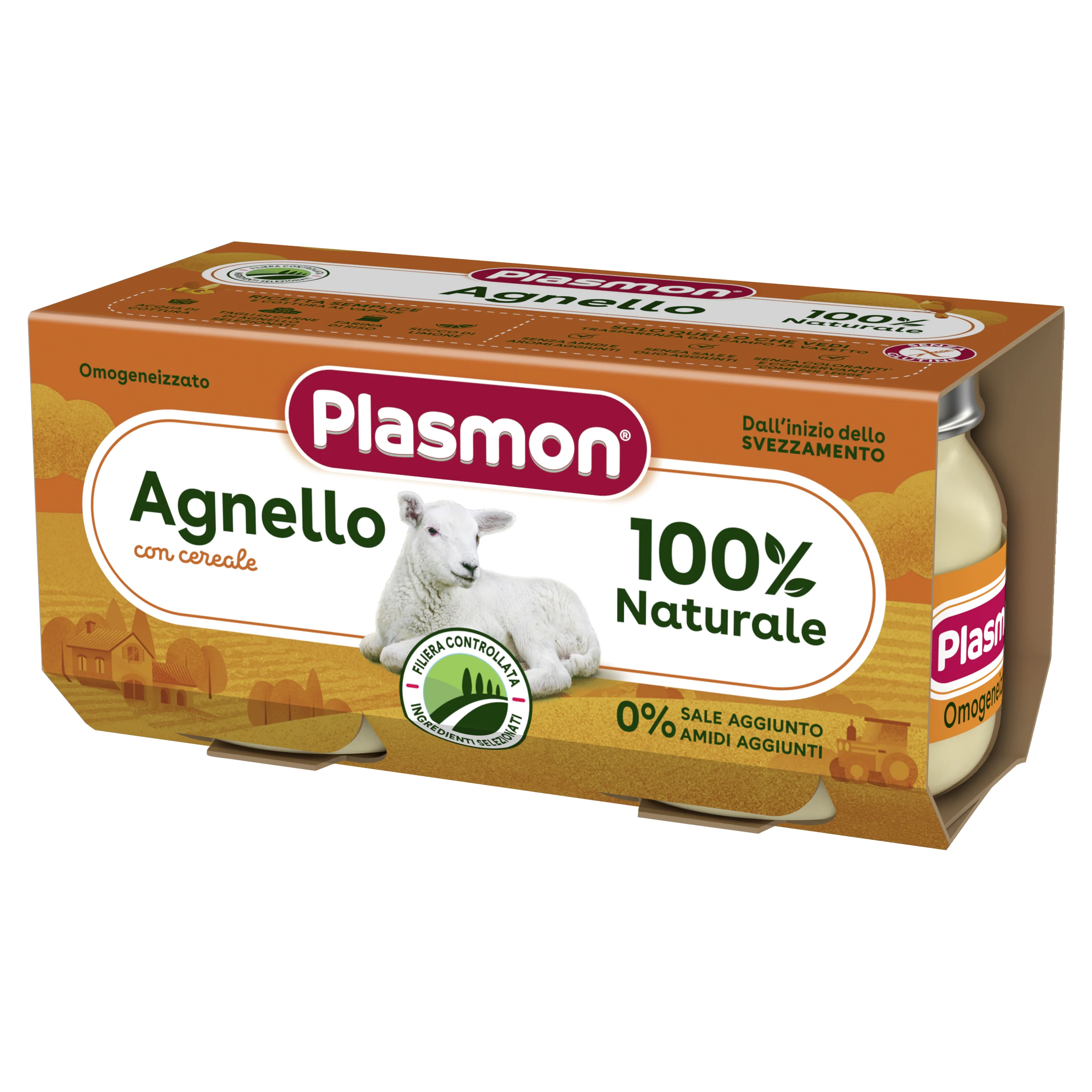 Plasmon Omogeneizzato Agnello 2 Pz x 80 g Alimento per Infanzia