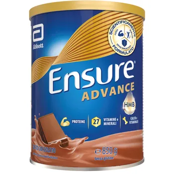 Abbott Ensure Advance Cioccolato 850 g Integratore Proteico in Polvere per Forza e Vitalità