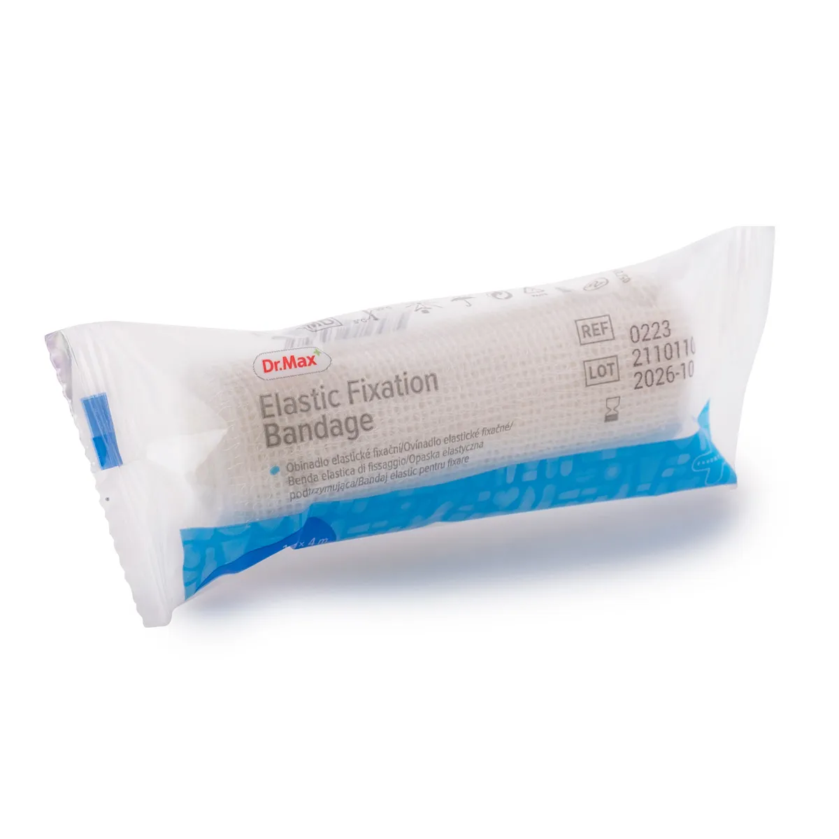 Dr.Max Elastic Fixation Bandage 10 cm x 4 m Benda Elastica Per la Medicazione delle Ferite