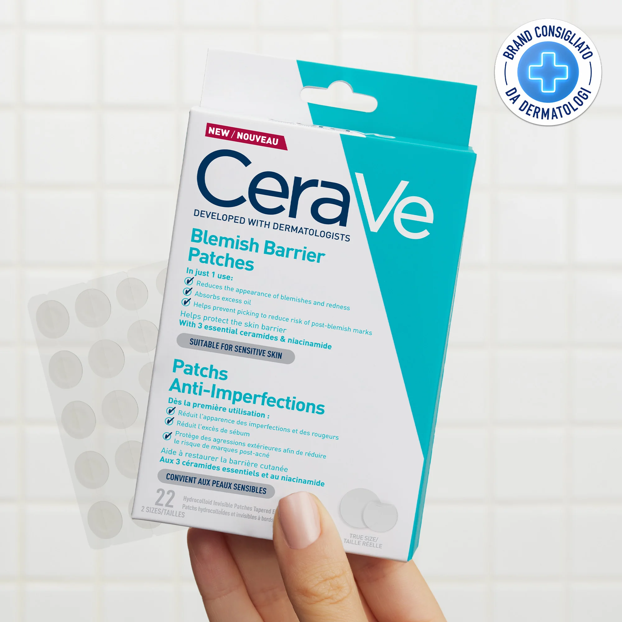 Cerave Patches per il Controllo delle Imperfezioni 22 Pezzi Trattamento Brufoli