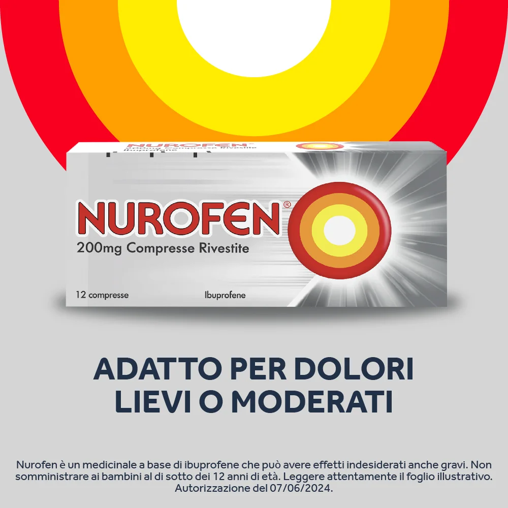 Nurofen 200 mg Ibuprofene 12 Compresse Rivestite Antinfiammatorio