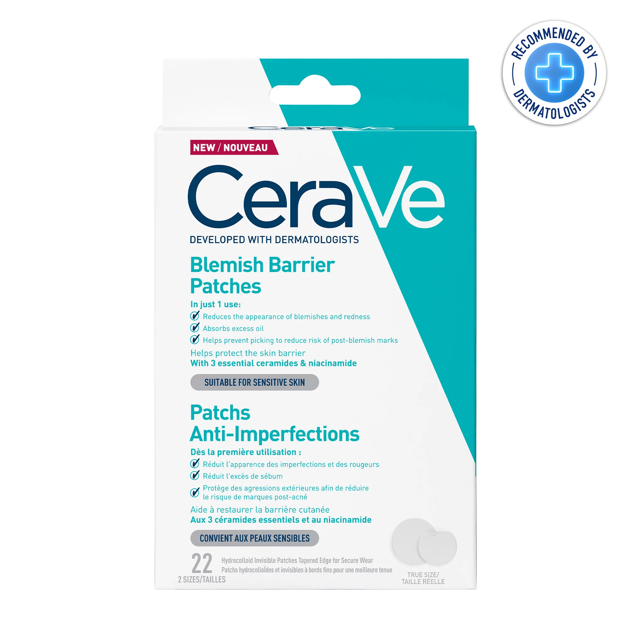 Cerave Patches per il Controllo delle Imperfezioni 22 Pezzi Trattamento Brufoli
