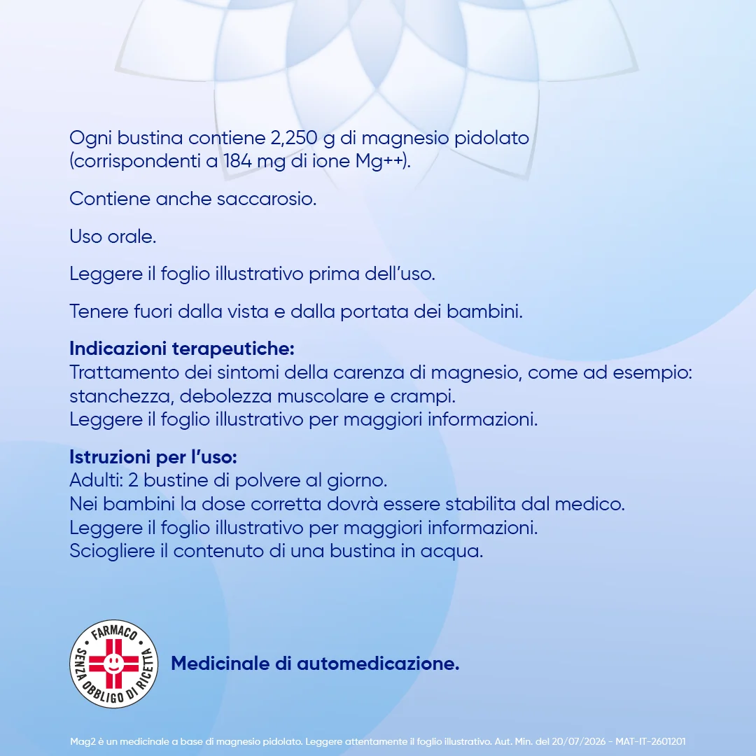 Mag 2 2,25 g Soluzione Orale 40 Bustine Carenze di Magnesio