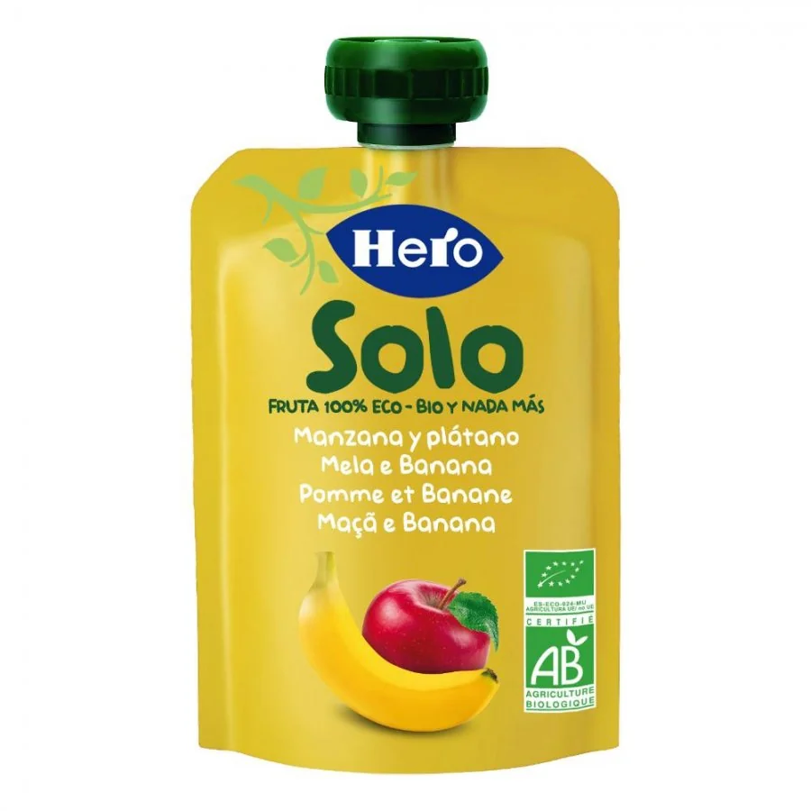 Hero Solo Frutta Frullata Mela Banana 100 g 100% Bio